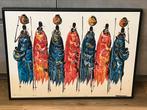 Schilderij Massai Krijgers origineel uit Afrika, Ophalen