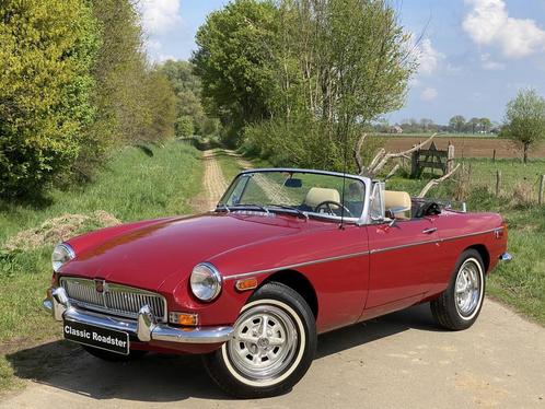 MG B 1.8 Roadster, Auto's, MG, Bedrijf, Te koop, B, Open dak, Benzine, Cabriolet, Handgeschakeld, Geïmporteerd, Rood, Stof, Achterwielaandrijving