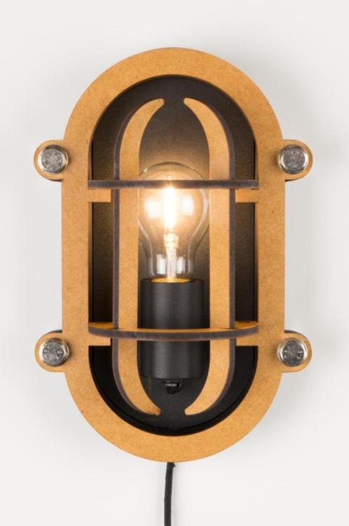 ZUIVER wandlamp Navigator (2 stuks), Huis en Inrichting, Lampen | Wandlampen, Zo goed als nieuw, Hout, Kunststof, Metaal, Ophalen