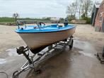 Boot met 40pk en trailer, Watersport en Boten, Vis- en Consoleboten, Ophalen, Gebruikt, 3 tot 6 meter, Buitenboordmotor