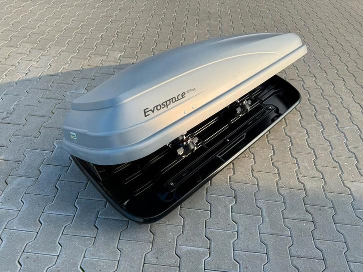 Mooie grote Hapro Evospace 450 DS grijze dakkoffer skibox, Auto diversen, Dakkoffers, Zo goed als nieuw, Ophalen of Verzenden