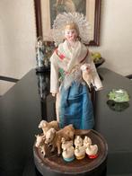 🌿 Pop,”ANTIEKE PORSELEINEN PARIAN POP”HERDERINNETJE”🌿, Verzenden