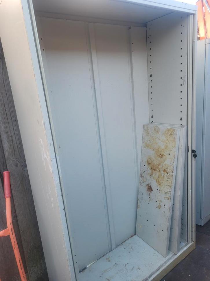 Metalen archiefkast 2x, Huis en Inrichting, Kasten | Roldeurkasten en Archiefkasten, Gebruikt, 150 tot 200 cm, 50 tot 100 cm, 25 tot 50 cm