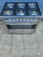 Zeer goed staat boretti rvs kleur fornuis 6,pits 90cm ovens, Witgoed en Apparatuur, Fornuizen, 60 cm of meer, Ophalen of Verzenden