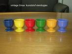 6 Emsa eierdopjes + 1 Bema Zierikzee, vintage kunststof, Huis en Inrichting, Keuken | Servies, Ophalen of Verzenden, Gebruikt