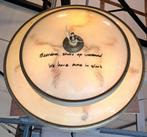 4 grote oude Art Deco plafonniere lampen 60 cm echt glas, Antiek en Kunst, Ophalen