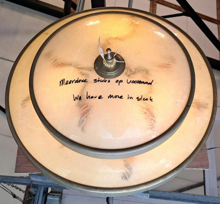 1 grote oude Art Deco plafonniere lampen 60 cm echt glas, Antiek en Kunst, Antiek | Lampen, Ophalen