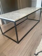 Marmeren/metalen salontafel, Huis en Inrichting, Tafels | Salontafels, Ophalen, Gebruikt, Minder dan 50 cm, 50 tot 100 cm