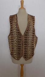 Ibiza/hippie/ethnic apart gilet bewerkt met kraaltjes! L/XL, Bruin, Verzenden, Maat 42/44 (L), Zo goed als nieuw