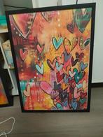 Poster met lijst - Hartjes, Minder dan 50 cm, Ophalen of Verzenden, Zo goed als nieuw, Foto of Poster