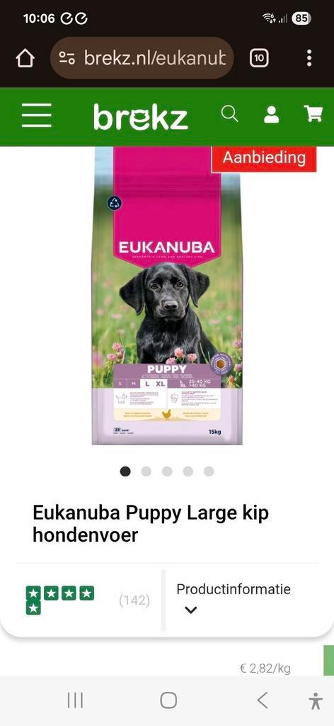 3 x 15 kg Eukanuba Puppy large breed kip, nieuw, Dieren en Toebehoren, Dierenvoeding, Hond, Ophalen