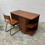 Retro vintage design bureau met laden en boekenplanken 60s, Huis en Inrichting, Bureaus, Ophalen, Gebruikt