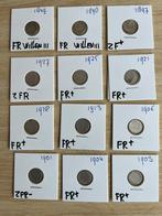 Willem111 en Wilhelmina Dubbeltjes  12 stuks totaal Foto/Adv, Postzegels en Munten, Munten | Nederland, Koning Willem III, Setje