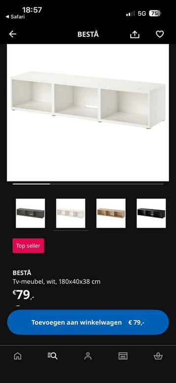 Ikea besta basiselement wit 180cm - afbeelding 2