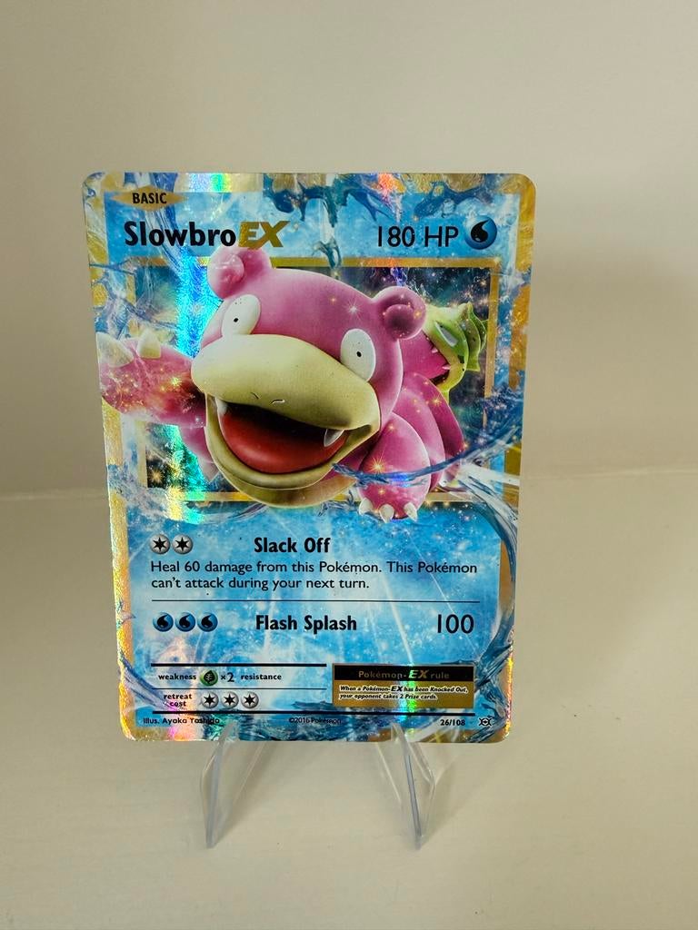 Pokemon M Slowbro EX & Slowbro EX - XY Evolutions, Ophalen of Verzenden, Gebruikt, Losse kaart, Foil