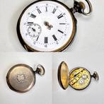 Antiek zilveren zakhorloge (loopt) | Remontoir Cylindre, Sieraden, Tassen en Uiterlijk, Horloges | Antiek, Overige merken, Zakhorloge