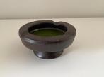 Vintage Fat lava asbak op voet, groene glazuur binnenzijde, Antiek en Kunst, Ophalen of Verzenden