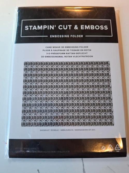 Stampin up embossingfolder: cane Weave 3d. Nieuw!, Hobby en Vrije tijd, Stempelen, Zo goed als nieuw, Ophalen of Verzenden