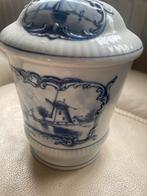 Antieke Blauw Wit Sigarenpot / Bewaarpot, Antiek en Kunst, Ophalen of Verzenden