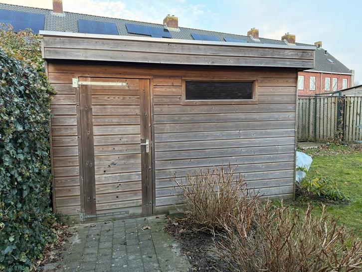 Tuinhuis van Zweeds vuren - al gedemonteerd, Tuin en Terras, Tuinhuizen, Gebruikt, Tuinhuis, Hout, 250 tot 500 cm, 200 tot 400 cm