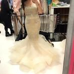 Prachtige beige galajurk, Maat 38/40 (M), Beige, Ophalen of Verzenden, Zo goed als nieuw