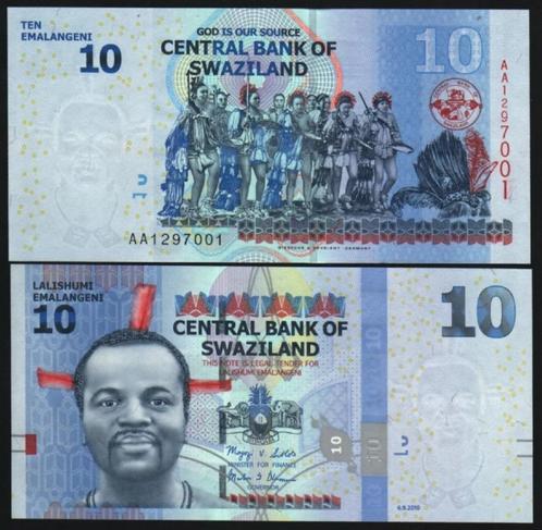Swaziland/Eswatini 2010/2024, 5 nieuwe bankbiljetten (UNC), Postzegels en Munten, Bankbiljetten | Afrika, Setje, Overige landen