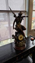 Grote antieke klok met engel en putty 66 cm, Antiek en Kunst, Antiek | Klokken, Ophalen