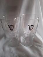 GUINNESS glazen met gouden logo, pint, 2 st., Ophalen of Verzenden, Zo goed als nieuw, Borrel- of Shotglas