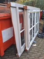 Kozijnen dubbel glas kraaldeel merbau, Doe-het-zelf en Verbouw, Gebruikt, Raamkozijn, Inclusief glas, 75 tot 150 cm