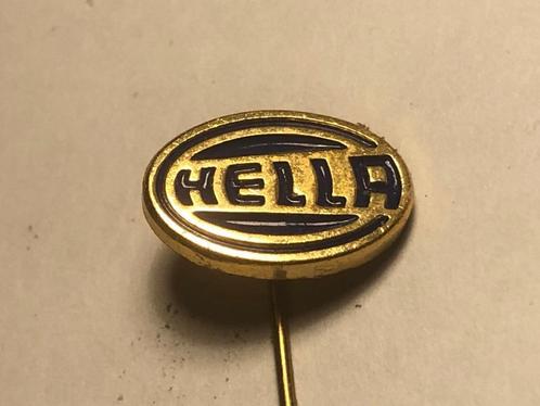 Metalen HELLA AUTOVERLICHTING (Blauw/Messingkleur)., Verzamelen, Speldjes, Pins en Buttons, Zo goed als nieuw, Speldje of Pin