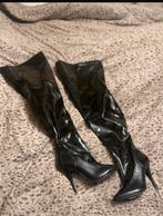 Zwarte lak overknee laarzen, Kleding | Dames, Schoenen, Ophalen of Verzenden, Zo goed als nieuw, Zwart, Hoge laarzen