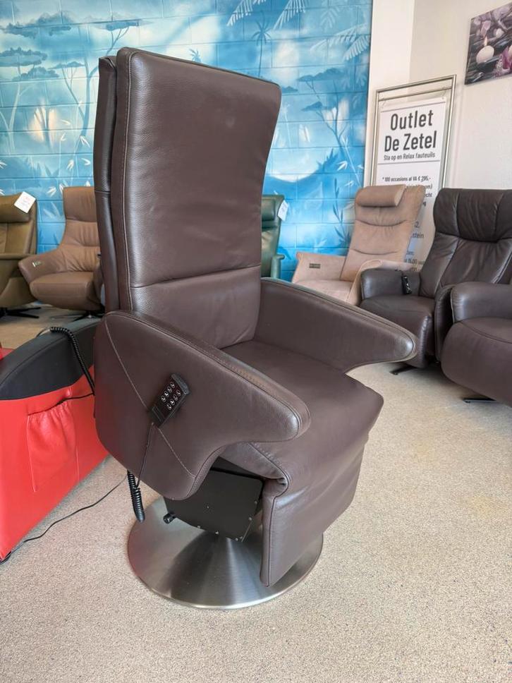 Hukla sta op relax stoel gratis bezorging 3 motoren, Huis en Inrichting, Fauteuils, Zo goed als nieuw, Leer, Verzenden