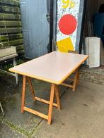 Tafelbladen met schragen (6x), Huis en Inrichting, Tafels | Eettafels, Ophalen, Gebruikt, 50 tot 100 cm, 150 tot 200 cm