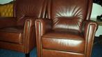 Leder fauteuils met bank, Ophalen, Zo goed als nieuw, Leer