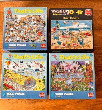 4 puzzels 1x Wasgij / 3x Thats life beschikbaar voor biedingen