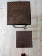2 plantentafels/ bijzettafels, Huis en Inrichting, Minder dan 55 cm, Gebruikt, Rond, Hout