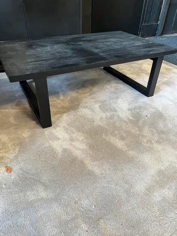 Salontafel mangohout zwart 120x70x38cm beschikbaar voor biedingen