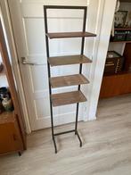 Industrieel wandrek display metaal en hout vintage, Ophalen, Zo goed als nieuw