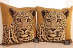 2 Prachtige panter sierkussens van Gobelin(Mars&More)(NIEUW), Huis en Inrichting, Woonaccessoires | Kussens, Ophalen, Nieuw, Beige