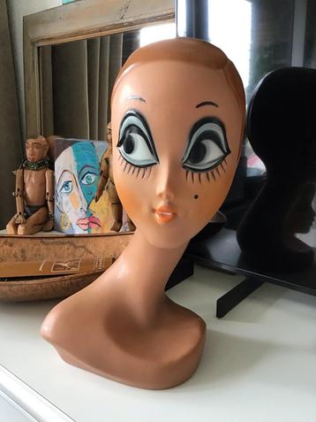 Vintage Twiggy Huard Mannequin Hoofd gemerkt beschikbaar voor biedingen