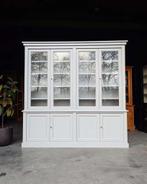 Hoge grijze winkelkast | Franse vitrinekast 233 breed #2499, Huis en Inrichting, Kasten | Buffetkasten, Niet ingevuld, Gebruikt