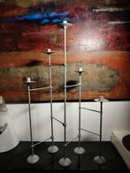 1113 Vintage 80s Scharende Kandelaar XXL, Gebruikt, Ophalen of Verzenden, Grijs, Metaal