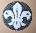 Foto wereld-scouting insigne (zwart-wit macro), Verzenden, Zo goed als nieuw, Overige typen