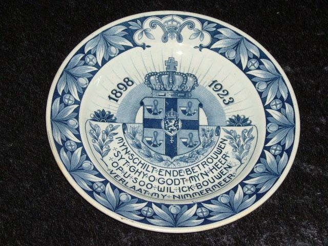 Koningshuis Wilhelmina Wandbord 1898-1923 Petrus Regout, Verzamelen, Koninklijk Huis en Royalty, Servies, Ophalen