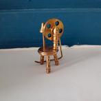 Koperen miniatuur spinnewiel kerst letterbak, Ophalen of Verzenden, Koper