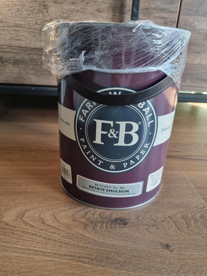 Verf Farrow & Ball Beverly No. 310 - 5L Nieuw, Doe-het-zelf en Verbouw, Verf, Beits en Lak, Nieuw, Verf, 5 tot 10 liter, Groen