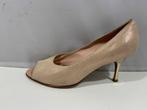 Voltan, maat 36.5, crème suède pumps met gouden hak, Overige kleuren, Verzenden, Voltan, Zo goed als nieuw
