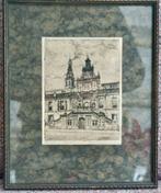 gravure: stadhuis Leiden, Marius Janssen. lijst. 19e eeuw, Ophalen of Verzenden