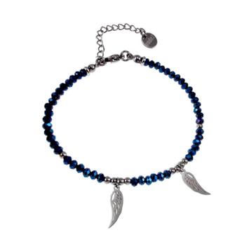 RVS Gefacetteerde Metalic Blauwe Kristallen Armband Dames  beschikbaar voor biedingen