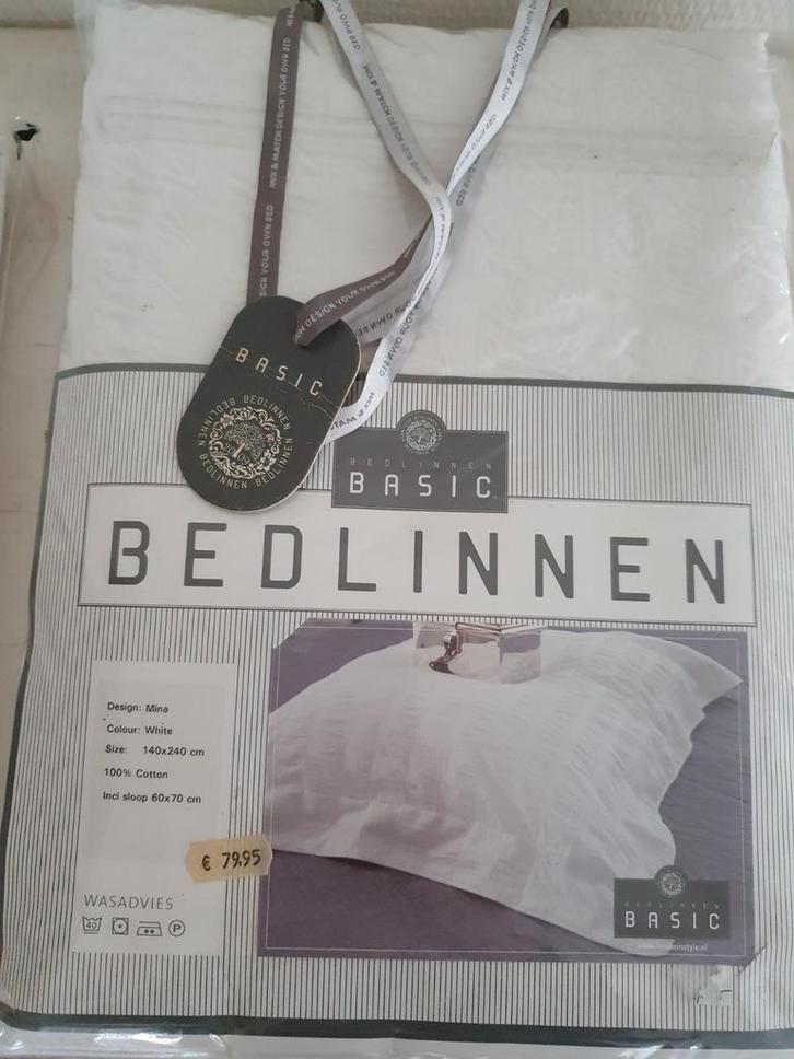 Romantisch Wit Dekbedovertrek + Sloop, Huis en Inrichting, Slaapkamer | Beddengoed, Nieuw, Dekbedovertrek, Eenpersoons, Wit, Ophalen of Verzenden